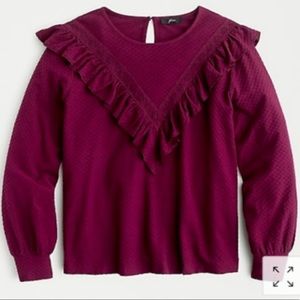 NWT J. Crew Cozy Long Sleeve with Ruffle Trim XL